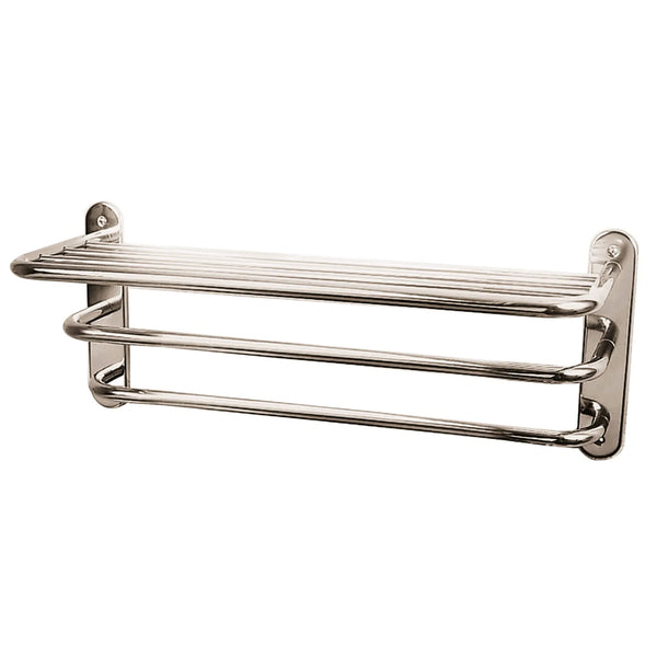 BC Designs Victrion Three Tier Brass Towel Rack Horizontal 260mm H x 612Mmm W, Nickel