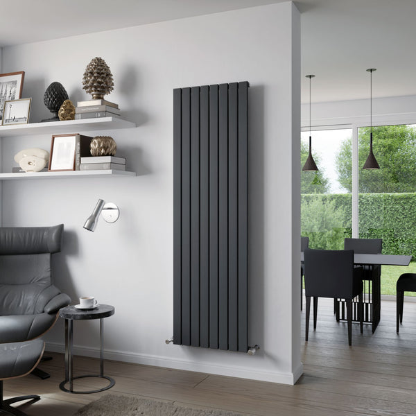 Eucotherm Delta Line Anthracite Aluminium Vertical Radiator