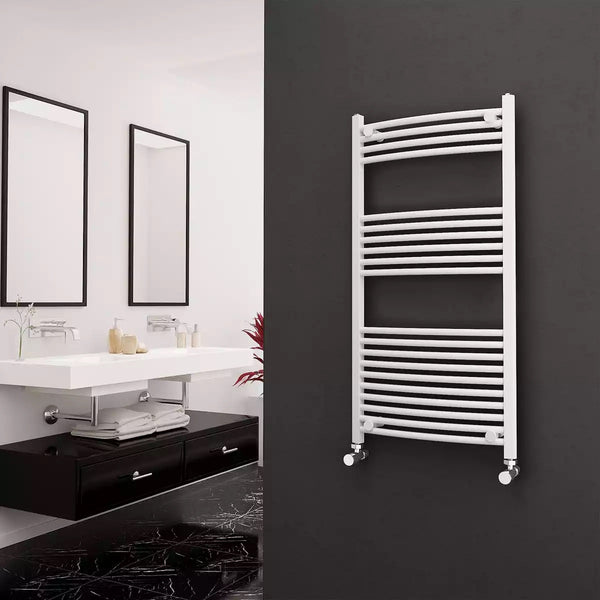 Eastgate 22mm Steel White Curved Heated Towel Rails