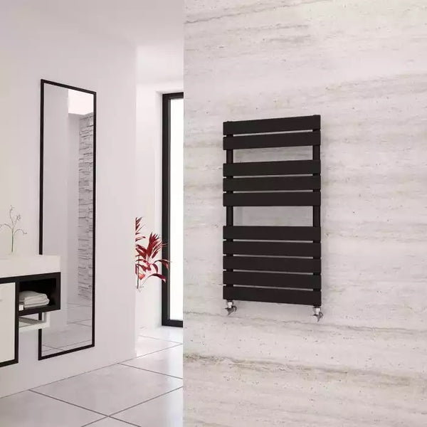 Eastgate Liso Steel Black Flat Tube Designer Heated Towel Rails