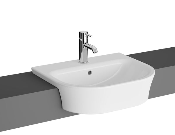 Kartell Eklipse Round 550mm Compact 1TH Semi Recessed Basin, White