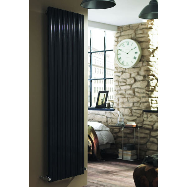 Eucotherm Supra Square Anthracite Tube Single Panel Vertical Designer Radiator