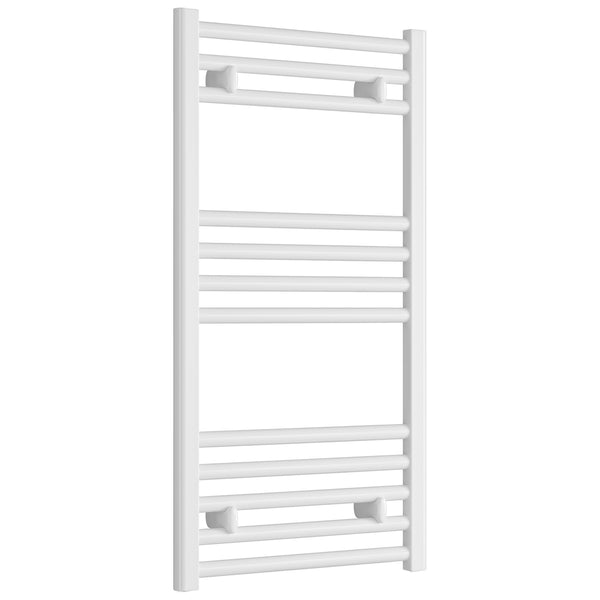 Reina Capo White Vertical Straight Heated Towel Rail Radiator