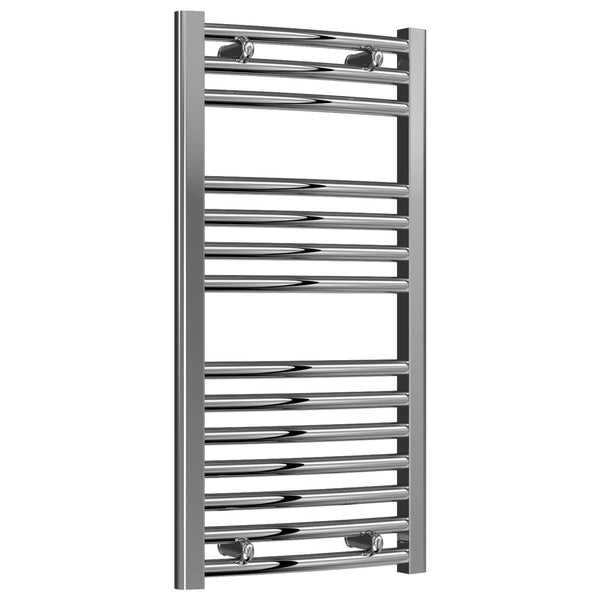 Reina Diva Vertical Chrome Curved Heated Towel Rail Radiator