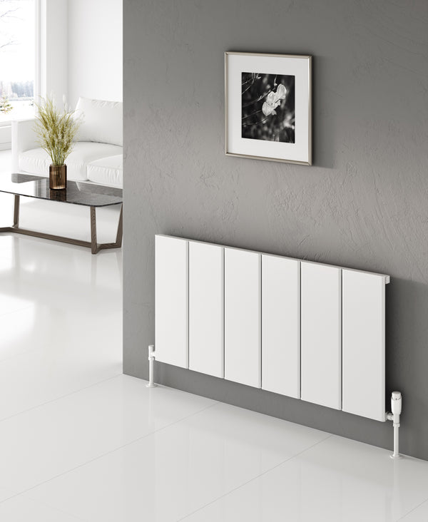 Reina Larga White Horizontal Aluminium Radiator