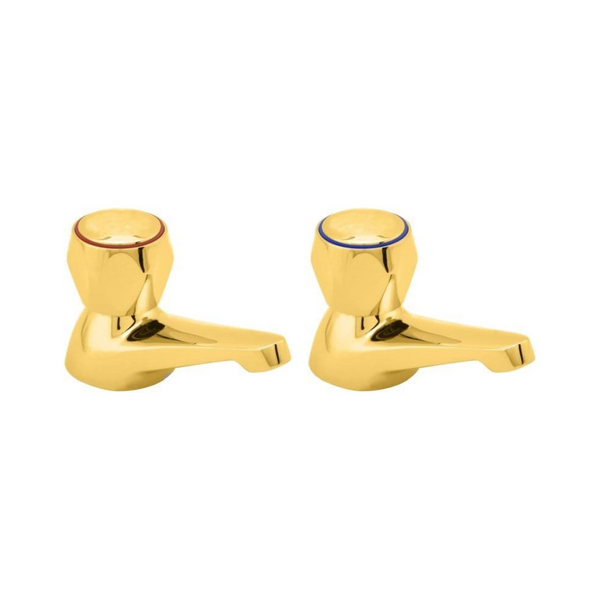 Methven Deva Gold Brass Profile Bath Taps (Pair)