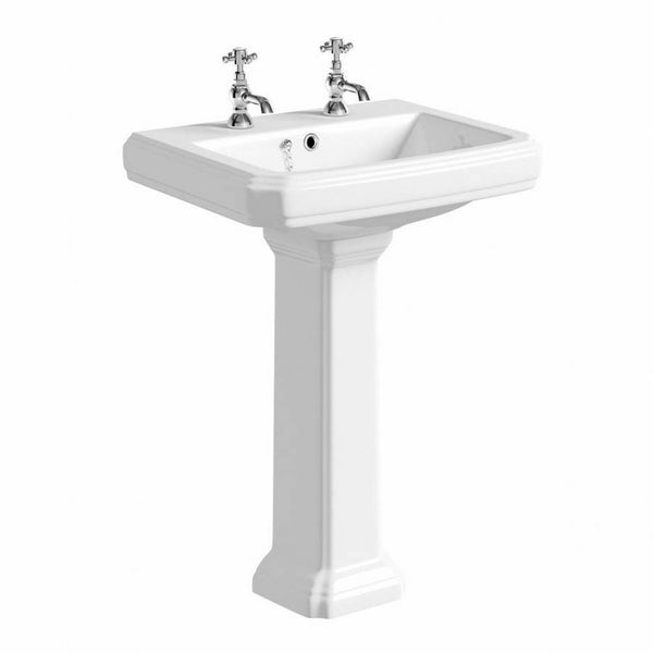 Kartell Astley 2 Tap Hole Basin & Pedestal 600mm