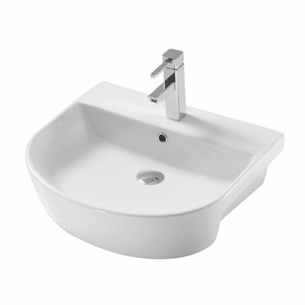 Kartell Kameo Semi recessed 1 Tap Hole Basin 560mm, White