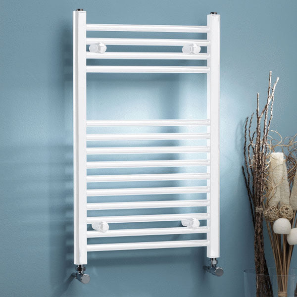 Kartell 22mm Steel Straight White Classic Ladder Heated Towel Rails