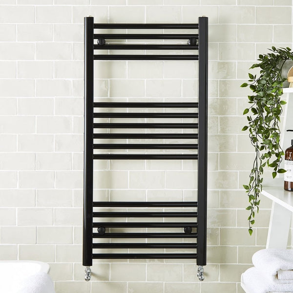 Kartell 22mm Straight Black Classic Ladder Heated Towel Rails