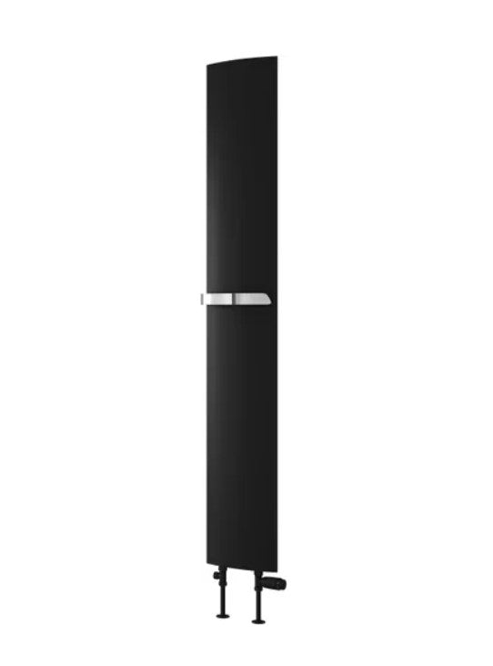 Reina Picoli Black Vertical Aluminium Radiator, Central Heating