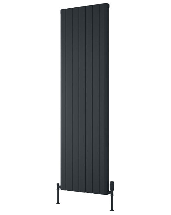 Reina Ragano Anthracite Vertical Aluminium Radiator, Central Heating