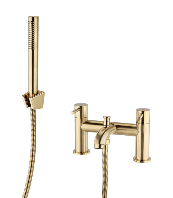 Kartell Brassware Ottone Bath Shower Mixer Tap, Brushed Brass