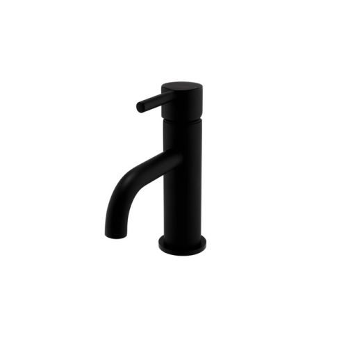 Kartell Brassware Nero Round Mono Basin Mixer Tap, Matt Black