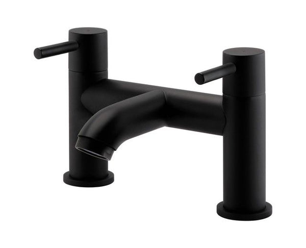 Kartell Brassware Nero Round Bath Filler Tap, Matt Black