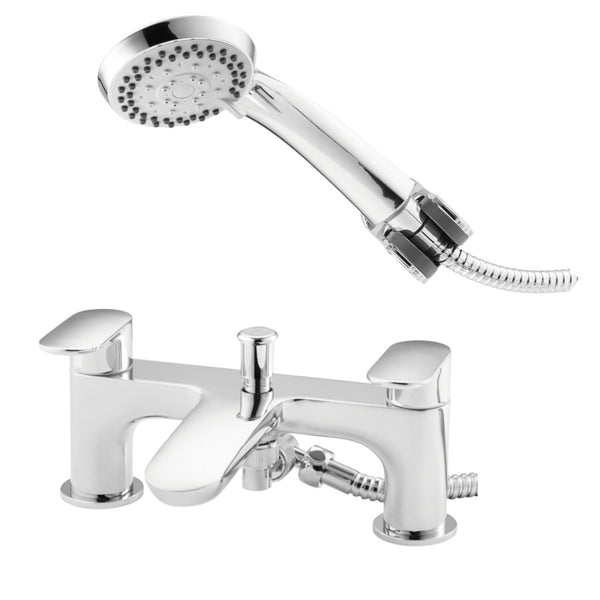 Kartell Brassware Verve Bath Shower Mixer Tap, Chrome