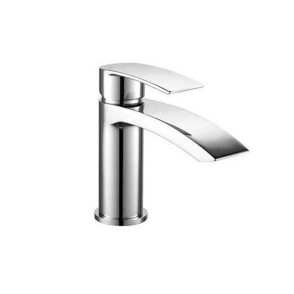 Kartell Curve Mini Mono Basin Mixer Tap with Click Waste, Chrome