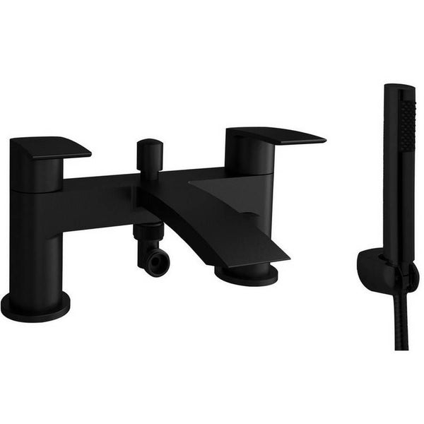 Kartell Brassware Nero Curve Bath Shower Mixer Tap, Matt Black