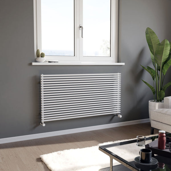 Eucotherm Corus Single White Horizontal Triangle Tube Radiator