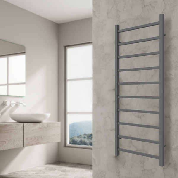 Reina Serena Steel Anthracite Designer Heated Towel Rail Radiator