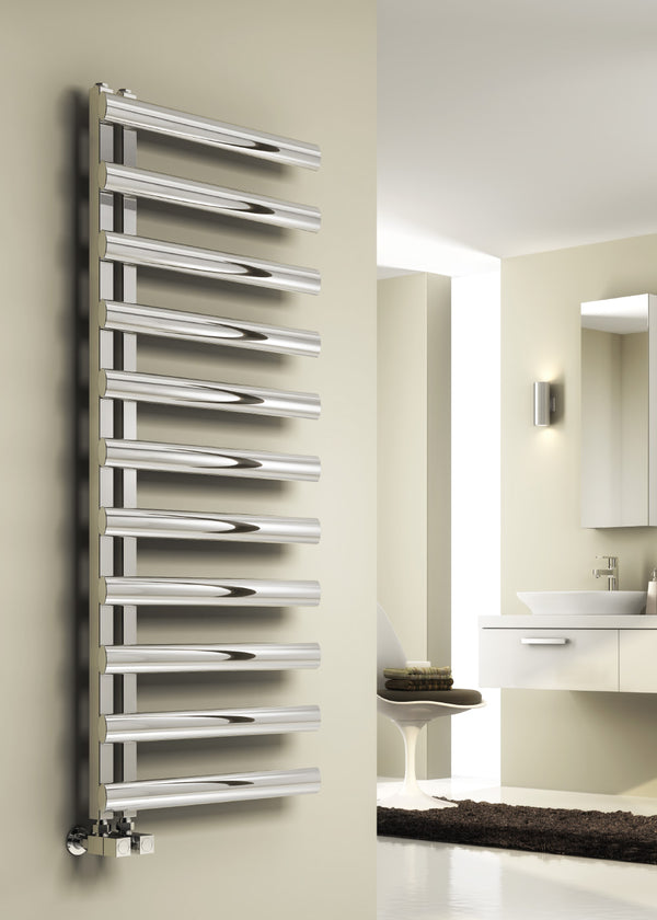 Reina Cavo Brushed Stainless Steel Designer Heated Towel Rail Radiator