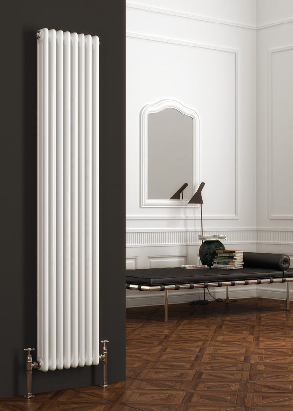 Reina Colona Steel White Vertical Column Radiator, Central Heating