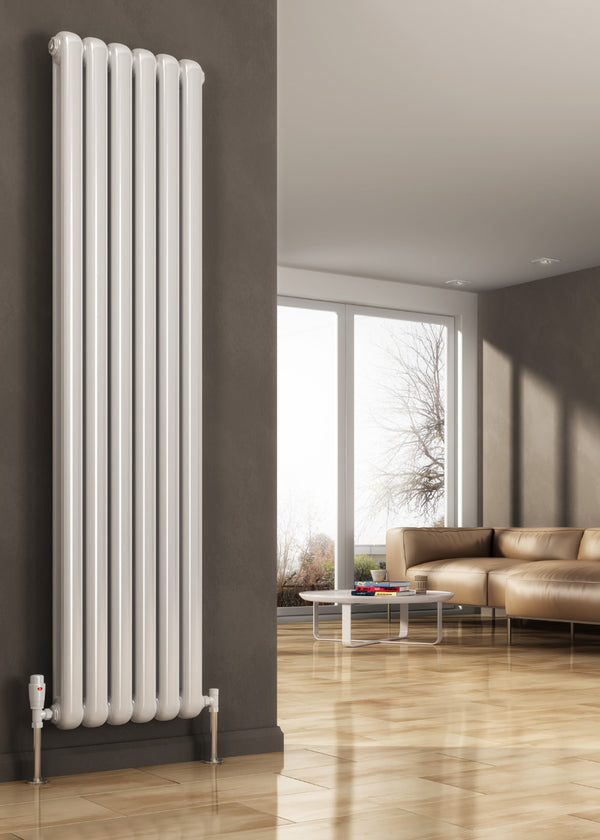 Reina Coneva Steel White Vertical Designer Radiator, Central Heating