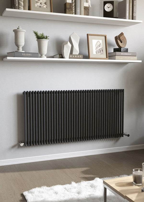 Eucotherm Corus 600 Single Anthracite Vertical Triangle Tube Radiator