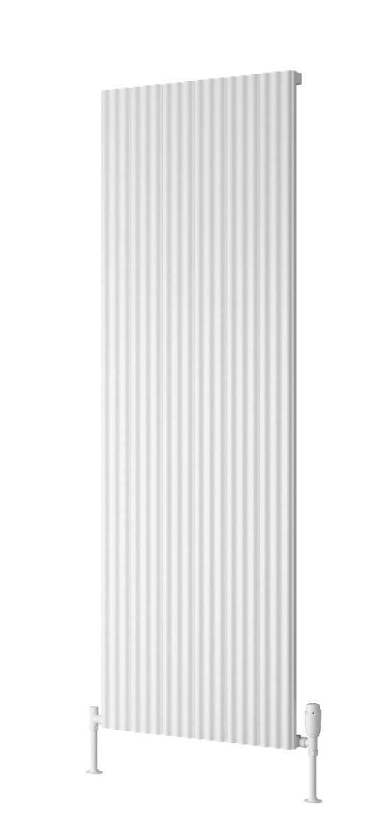 Reina Delia White Vertical Aluminium Radiator, Central Heating