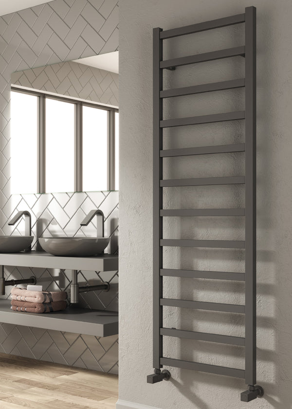 Reina Fano Anthracite Aluminium Heated Towel Rail Radiator