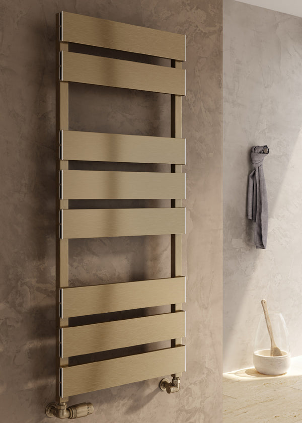 Reina Fermo Aluminium Bronze Satin Heated Towel Rail Radiator