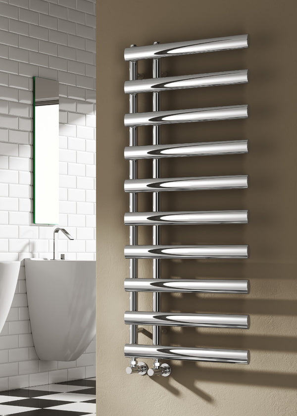 Reina Grace Stainless Steel Chrome Designer Heated Towel Rail Radiator