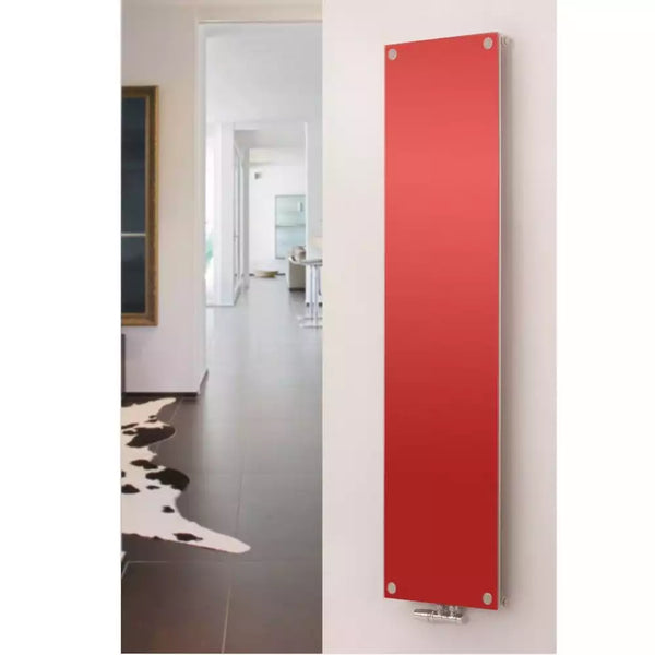 MaxtherM Prescott Steel Red Vertical Designer Radiator, 1800mm H x 445mm W - Central Heating