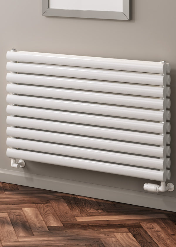 Reina Nevah Steel White Single/Double Horizontal Designer Radiator