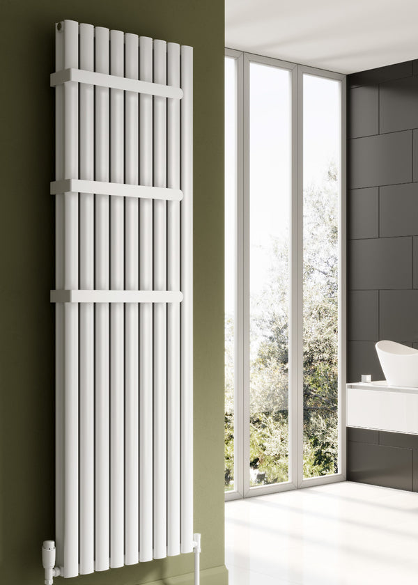 Reina Neval White Single/Double Vertical Aluminium Radiator, Central Heating