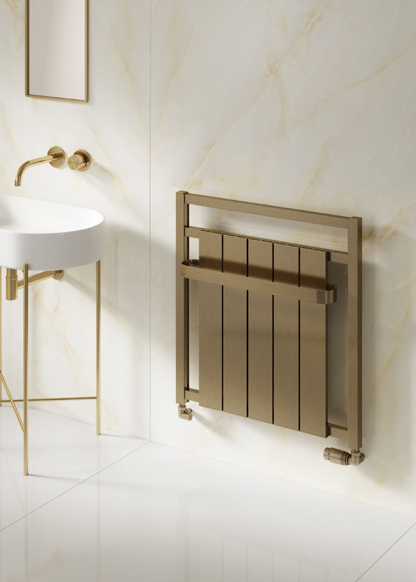 Reina Newbury Horizontal Aluminium Towel Radiator, Central Heating