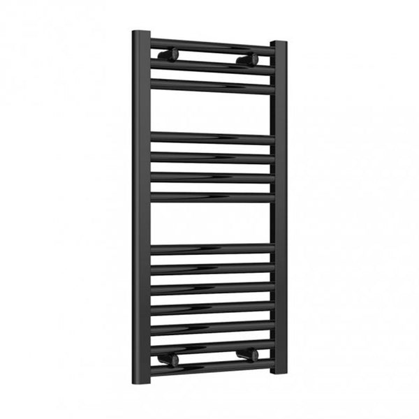 Reina Diva Steel Flat/Straight Black Heated Towel Rail Radiator