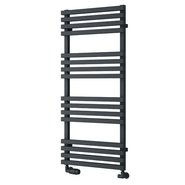 Reina Kale Anthracite Steel Straight Designer Heated Towel Rail Radiator