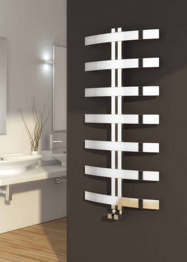 Reina Riesi Polished Stainless Steel Designer Heated Towel Rail Radiator