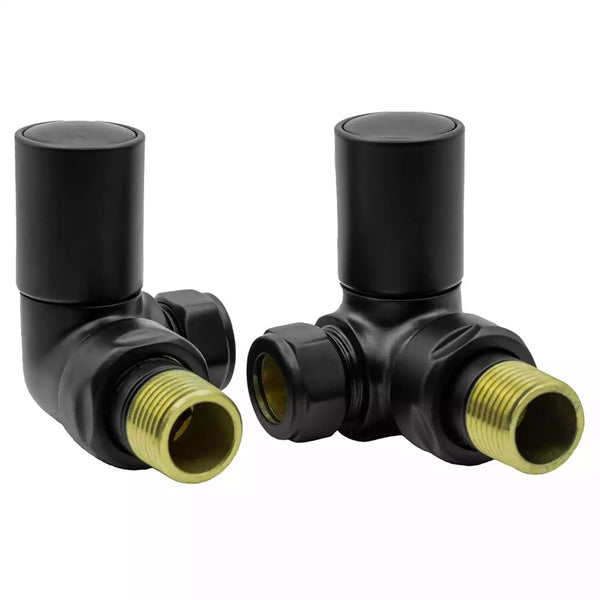 Reina Crova Premium Stylish and Durable Corner Radiator Valves, Black