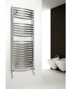 Alt Tag Template: Buy Reina Diva Vertical Chrome Curved Heated Towel Radiator 800mm H x 400mm W, Electric Only - Standard by Reina for only £178.33 in Electric Standard Ladder Towel Rails, Curved Stainless Steel Electric Heated Towel Rails at Main Website Store, Main Website. Shop Now