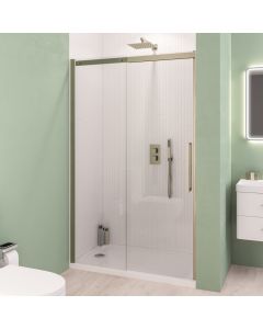 Alt Tag Template: Buy Eastbrook 49.6031 Corniche 8mm Glass Semi-Frameless Sliding Door 2000mm H x 1700mm W, Brushed Brass by Eastbrook for only £734.00 in Enclosures, Eastbrook Co., Shower Doors, Eastbrook Co. Access Mobility Bathrooms & Accessories, Sliding Shower Doors at Main Website Store, Main Website. Shop Now