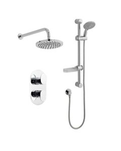 Alt Tag Template: Buy Kartell Logik Thermostatic Concealed Shower with Adjustable Slide Rail Kit & overhead Drencher by Kartell for only £295.51 in Showers, Accessories, Shower Heads, Rails & Kits, Kartell UK, Showers, Shower Accessories, Mixer Showers, Shower Rail Kit & Bar Valve Fixing Kit, Kartell UK Showers, Concealed Mixer Showers at Main Website Store, Main Website. Shop Now